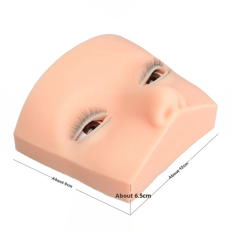 Eyelash Extension Open Eye - 4-lagiger Schaufensterpuppenkopf für Wimpernverlängerung, praktischer Silikon-Puppenkopf