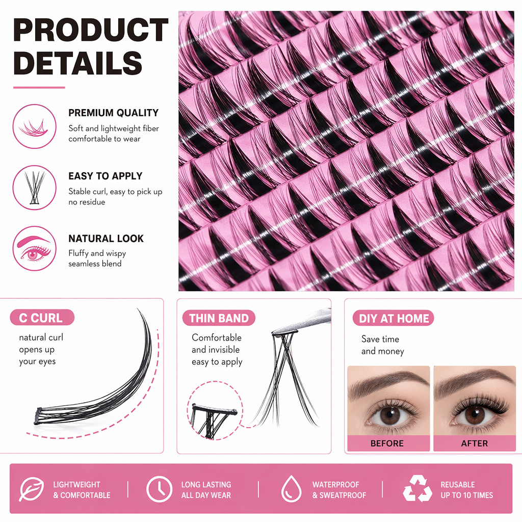 QIUNING Wimpernbüschel Manga W – Eyelash Extension Wet Look Bewertung und Preis