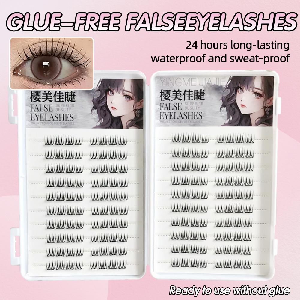 U-förmige, kleberfreie falsche – Eyelash Extension Korean Style Bewertung und Preis